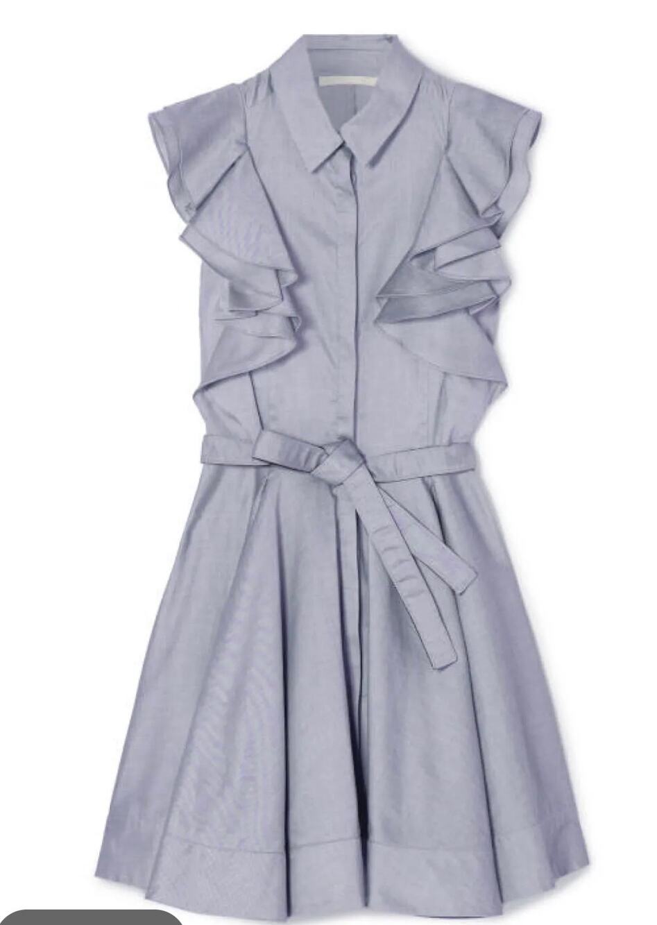 Antonio Berardi Silver Flutter Sleeveless Full Skirt Button Down Mini Dress 46